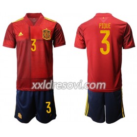 Španjolska Gerard Pique 3 Domaći Dječji Komplet Dresovi za Nogomet Euro 2020 (+ kratke hlače)